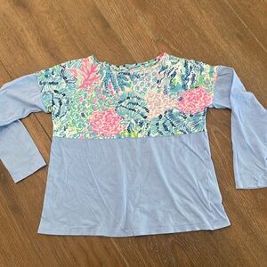 Lilly Pulitzer girls long sleeve shirt. Color blue. Size L 8-10.